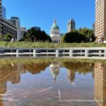 Gateway Arch Old Courthouse reflection